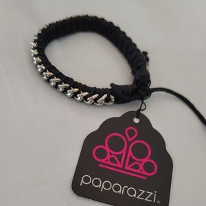Paparazzi Chic Black and Silver Chain Bracelet